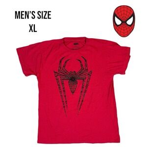 Marvel Spider-Man‎ Logo Shirt Men's XL Red Tee Superhero Graphic T-Shirt Amazing